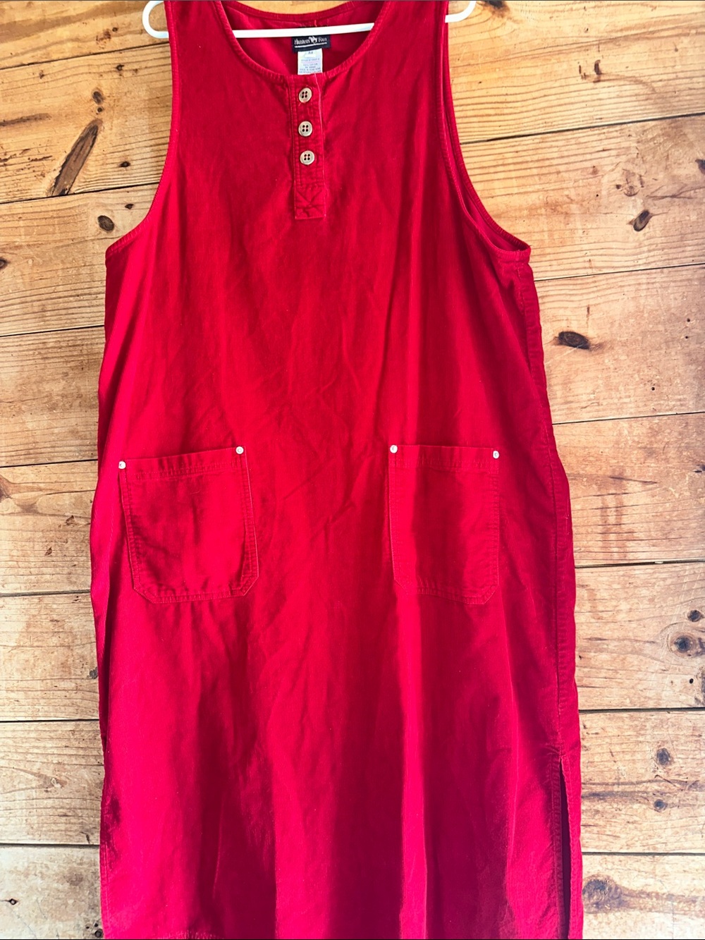 Hunters Run Sleeveless Corduroy Shift Dress with Front Pockets